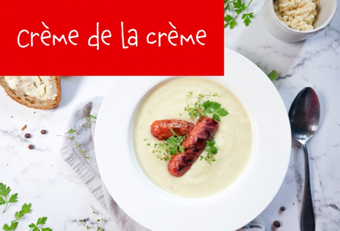 Zupa chrzanowa z grillowana kiełbasą
