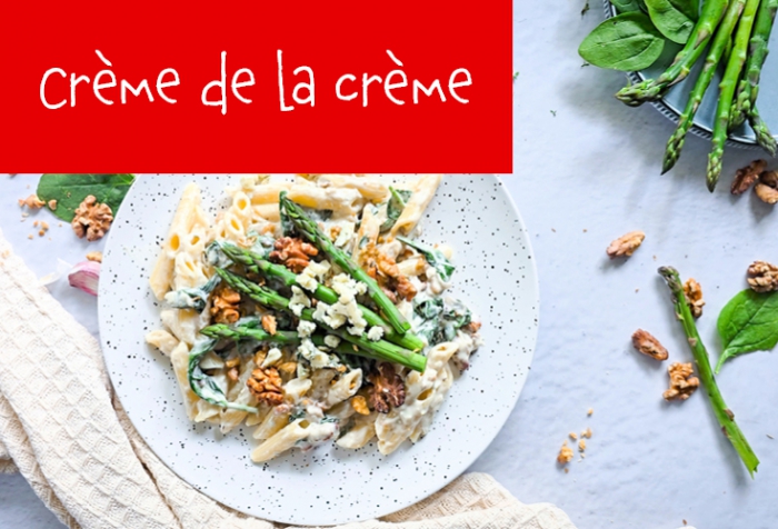 penne w kremowym sosie serowym