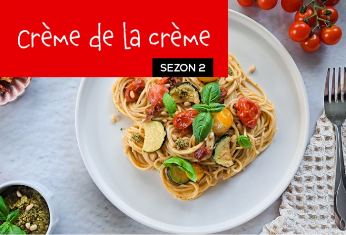 Spaghetti w kremowym sosie z pesto