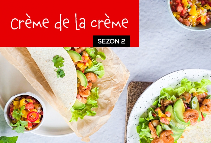 Egzotyczne tortille z krewetkami i salsą mango