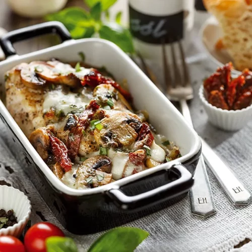 Pierś z kurczaka zapiekana z mozzarellą
