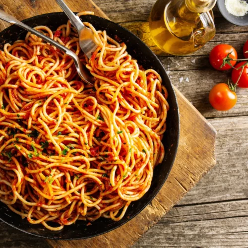 Spaghetti z patelni