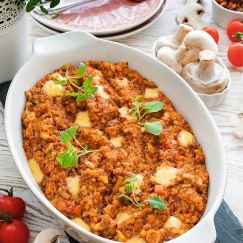 Zapiekanka z pieczarkami